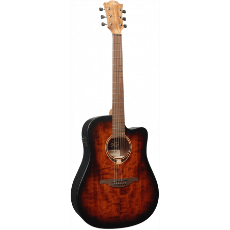 Dreadnought Cutaway Acoustic-Electric Black & Brown